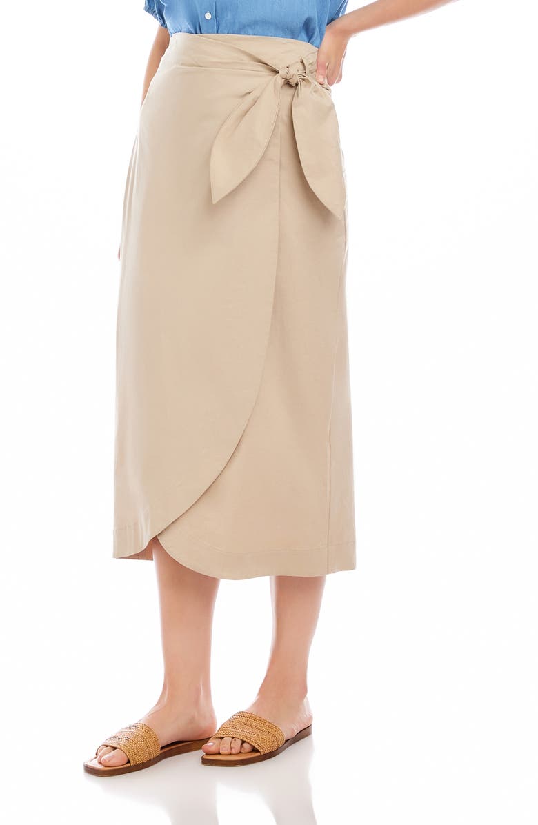 FIFTEEN TWENTY Penelope Wrap Midi Skirt, Alternate, color, Stone