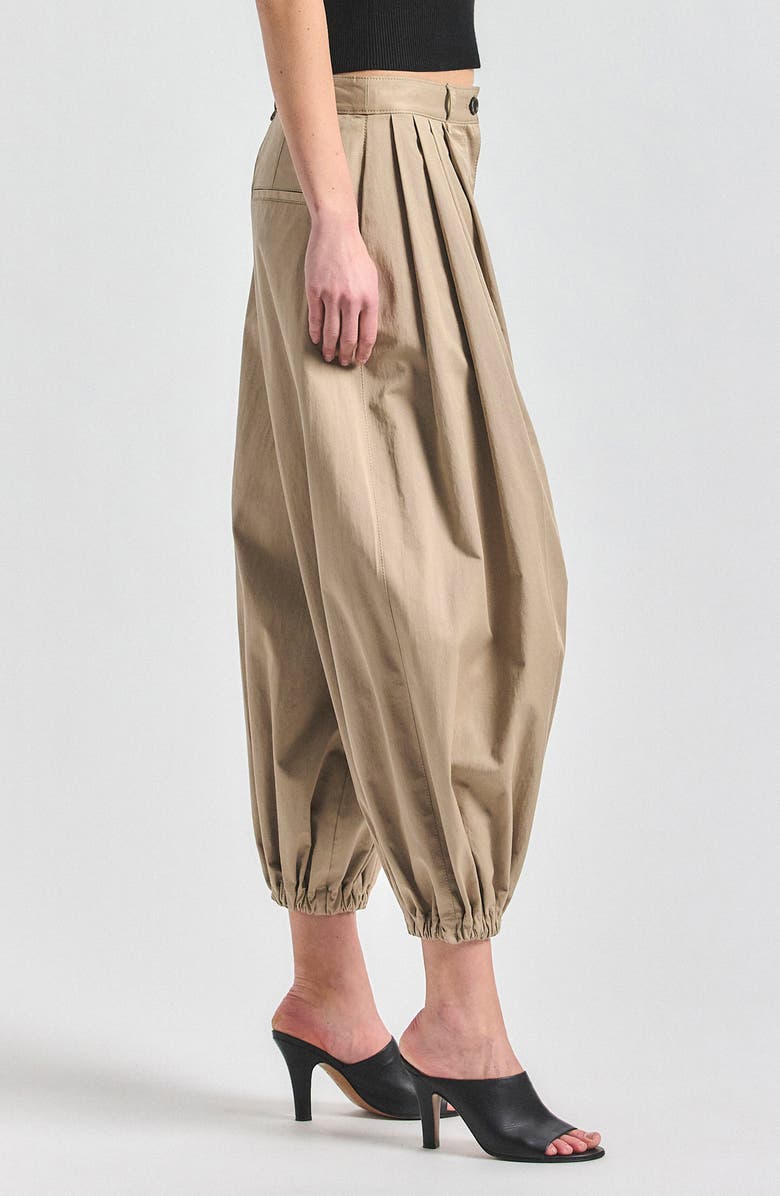 Derek Lam 10 Crosby Kendall Stretch Cotton Balloon Pants, Alternate, color, Latte