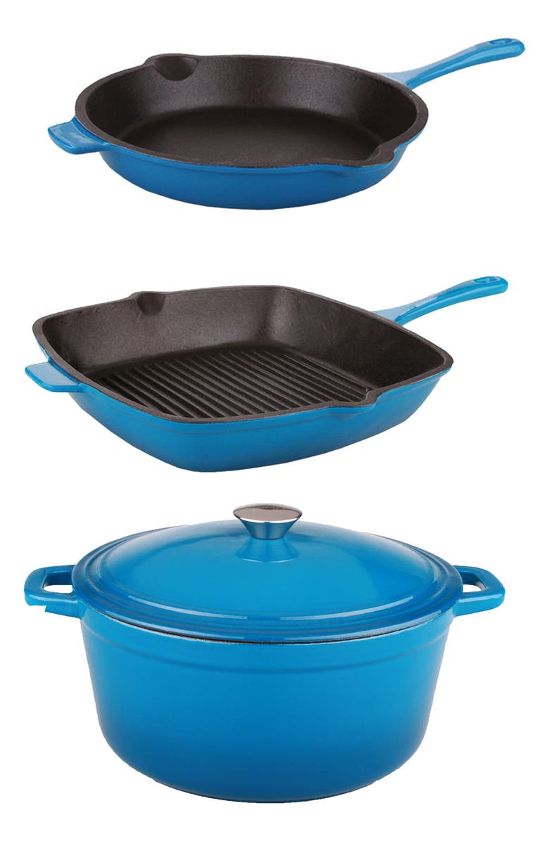 BergHOFF Neo 4-Piece Cast Iron Set, Main, color, Blue