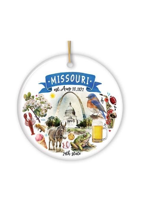 Missouri Landmarks And State Symbols Ornament