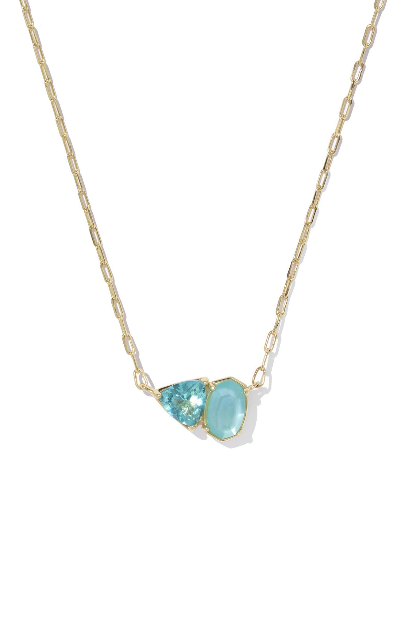 Kendra Scott Tatum Pendant Necklace In Gold Blue Mix