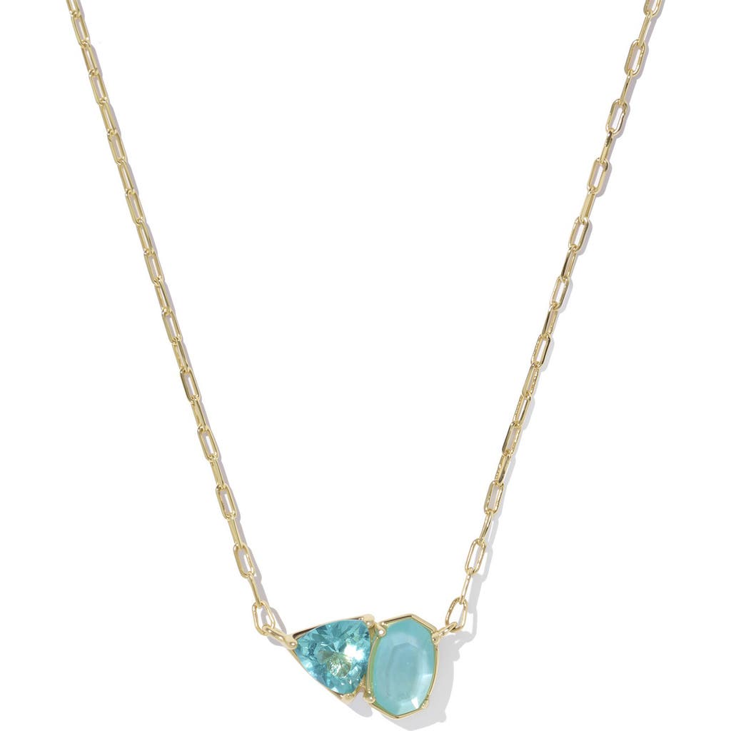 Kendra Scott Tatum Pendant Necklace In Gold Blue Mix
