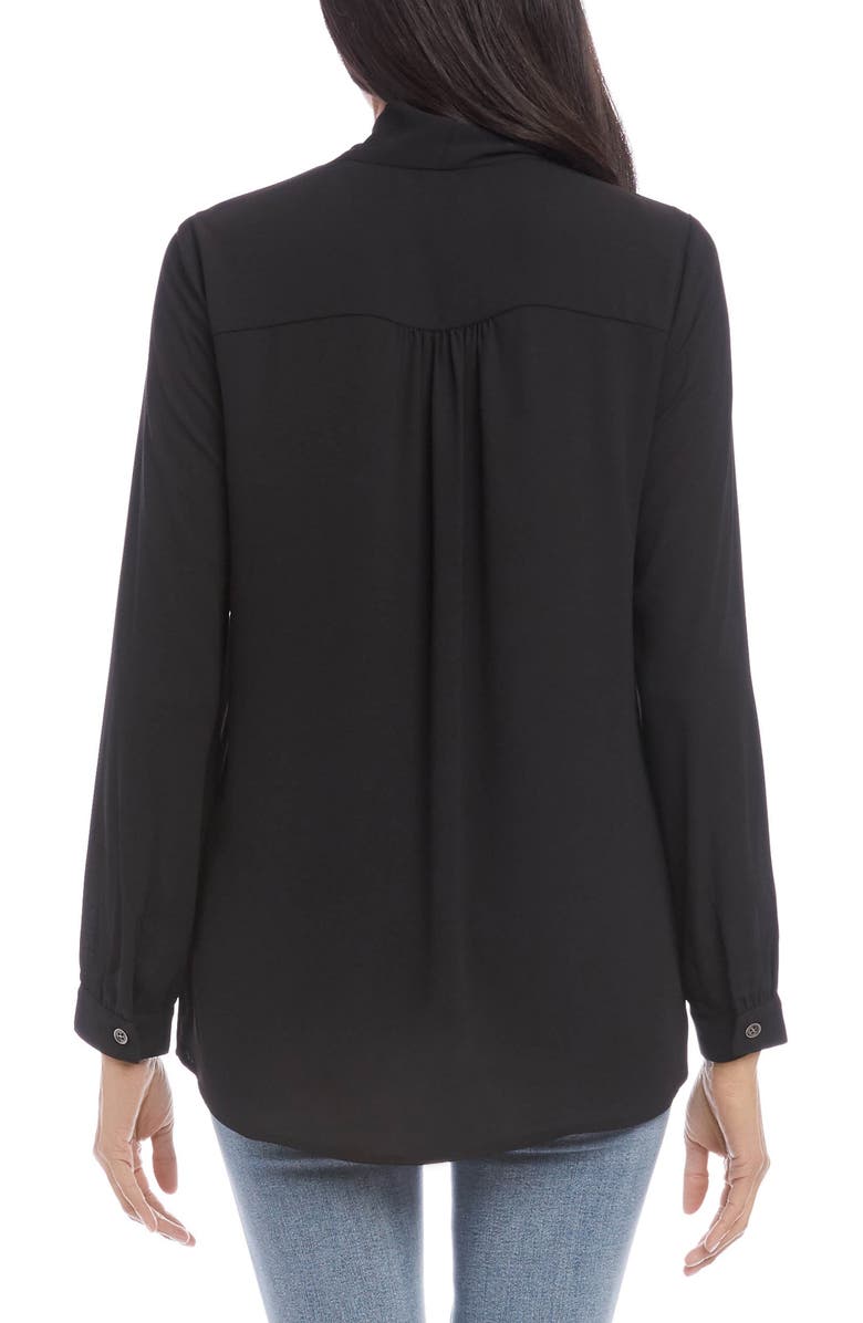 Karen Kane Tie Neck Tie Neck Crossover Top, Alternate, color,