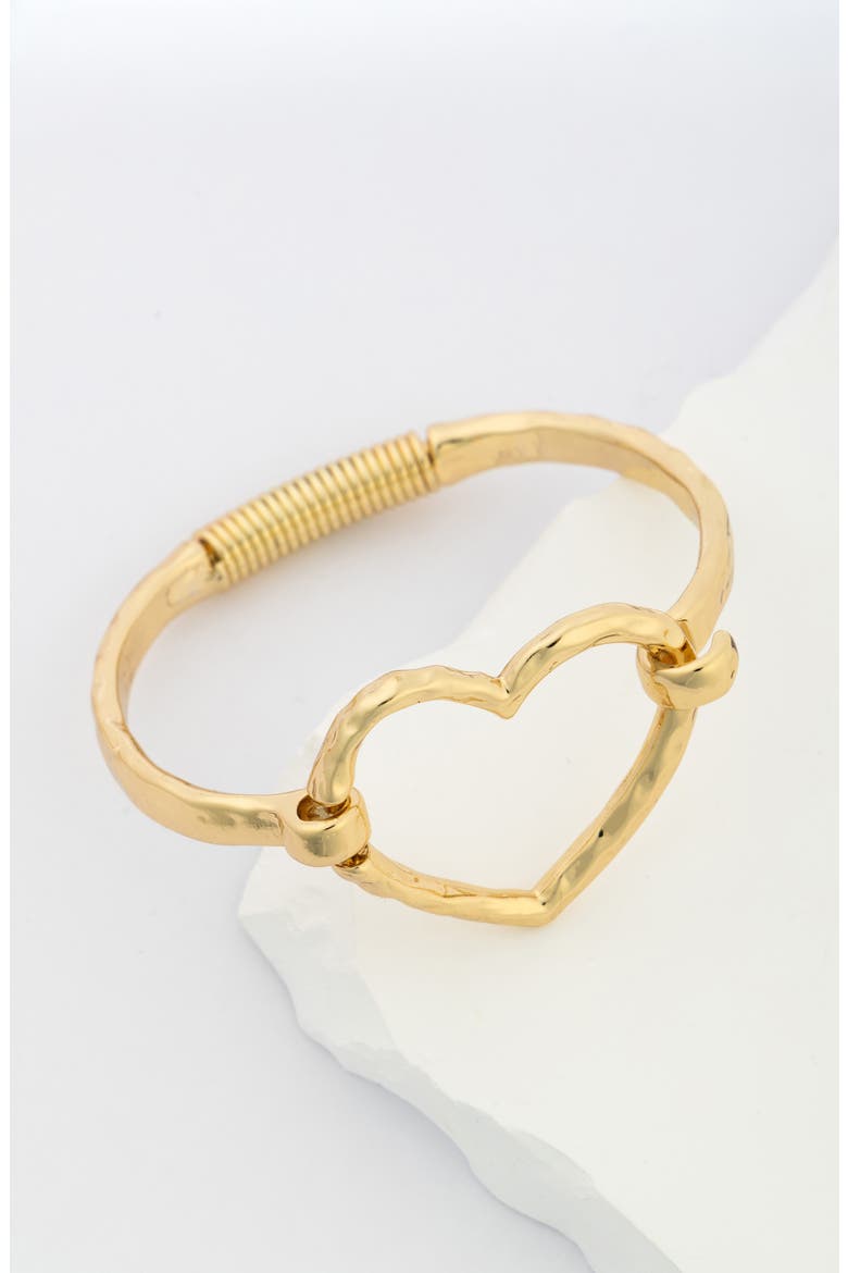 Textured Heart Cuff Bracelet, Alternate, color, GOLD