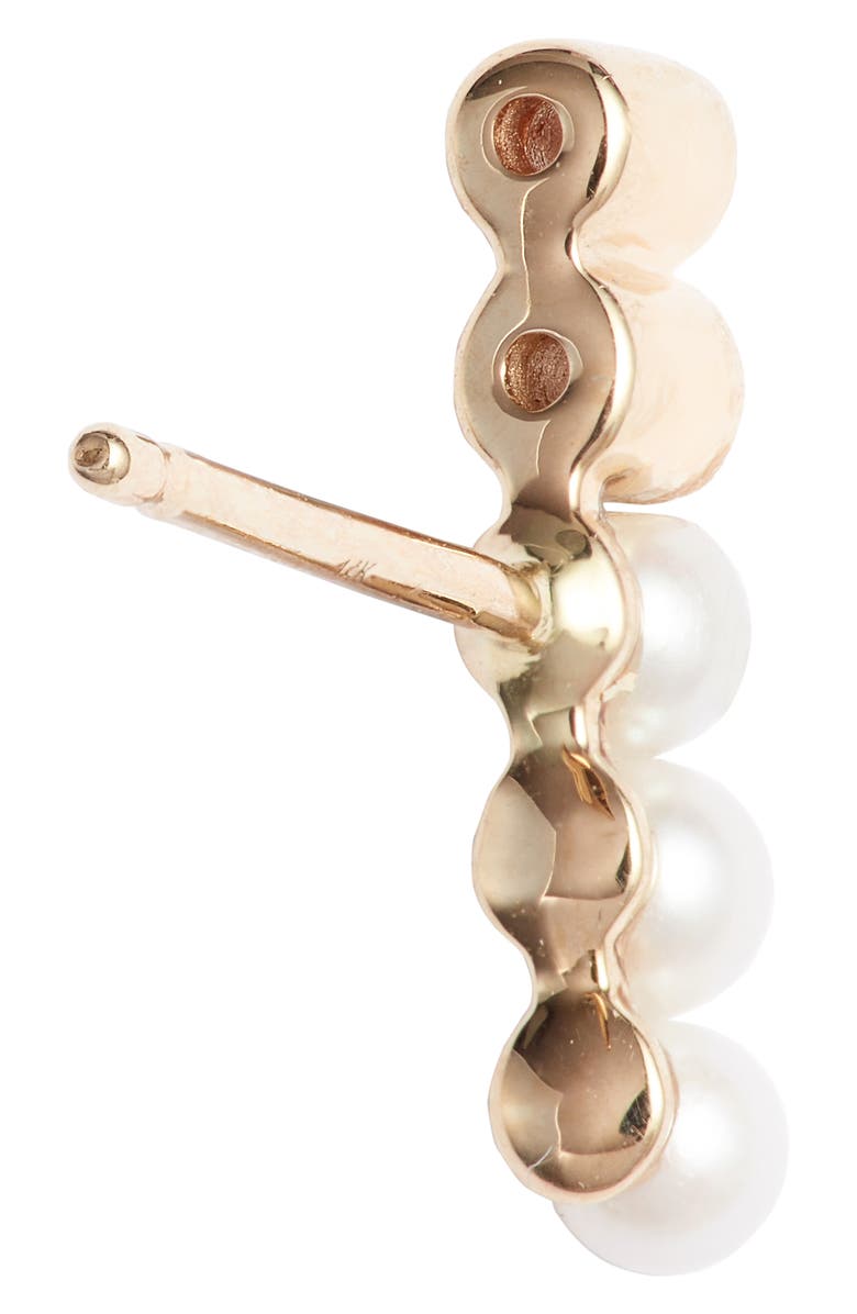 Dana Rebecca Designs Pearl & Diamond Bar Stud Earrings, Alternate, color,