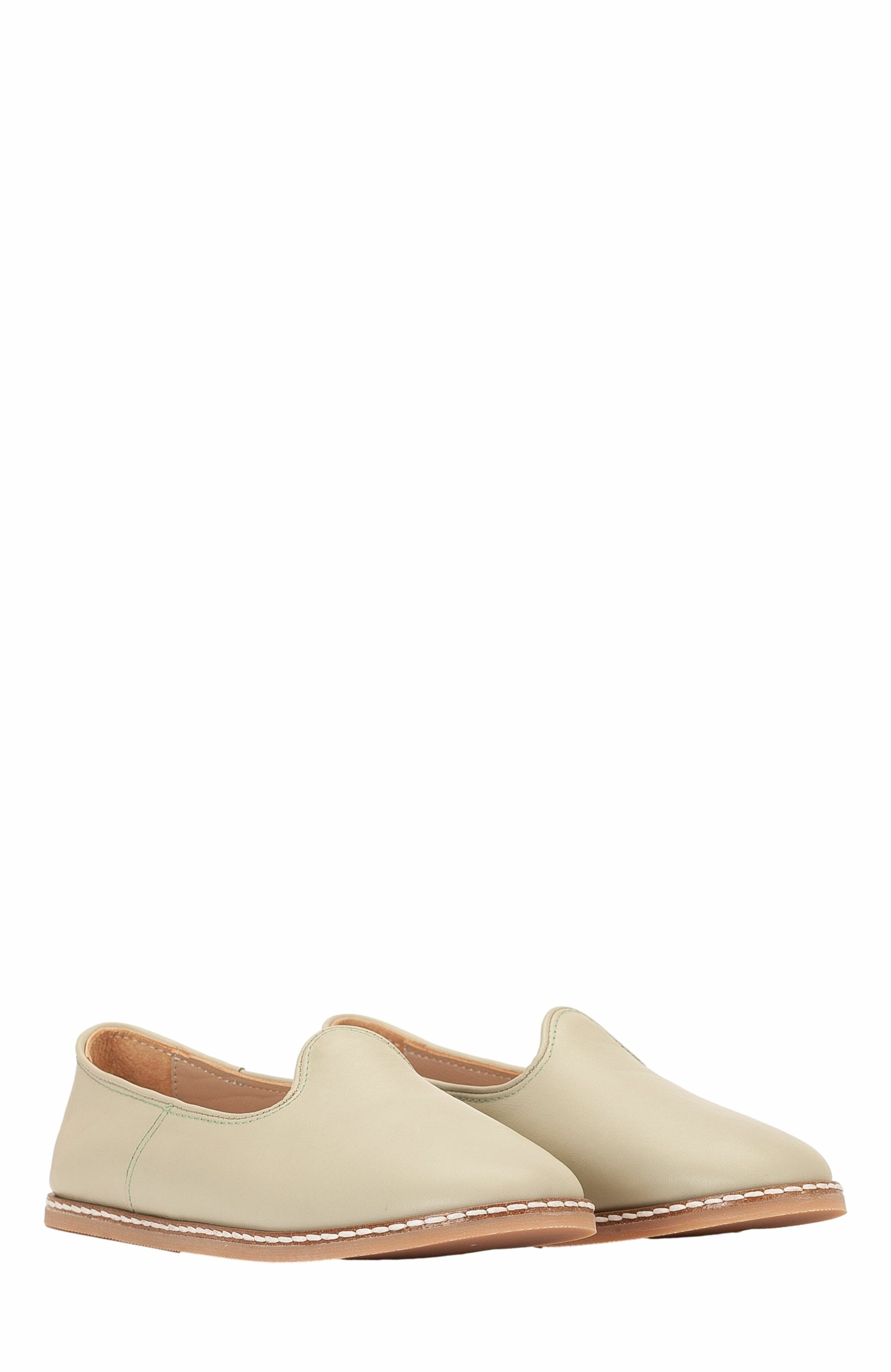 Dalya Leather Slip On Flats, Alternate, color, Sage Green Leather