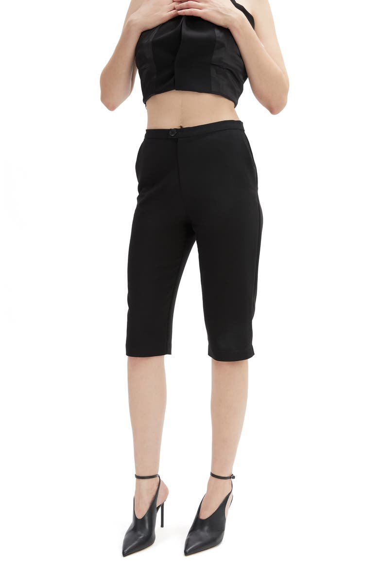 Ellera Capri Shorts, Alternate, color, BLACK