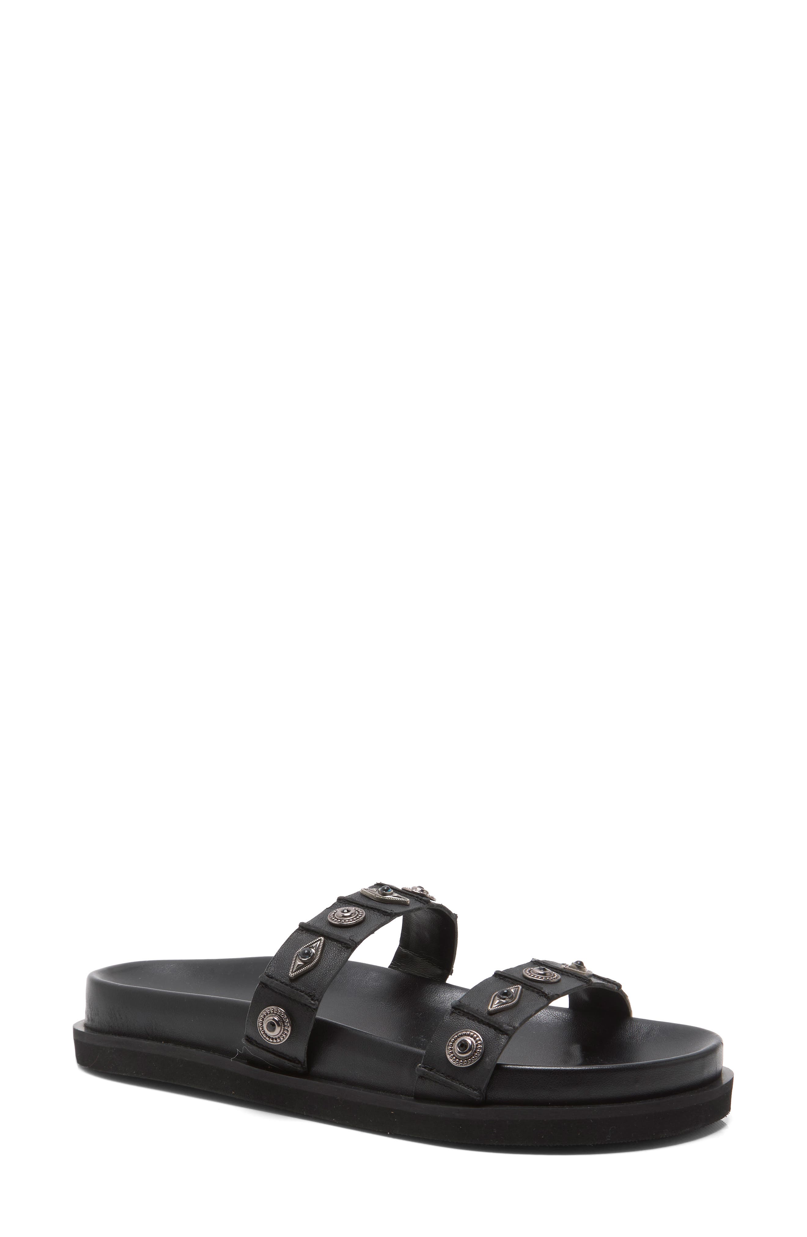 Free People Findings Slide Sandal, Main, color, Black Tide Leather
