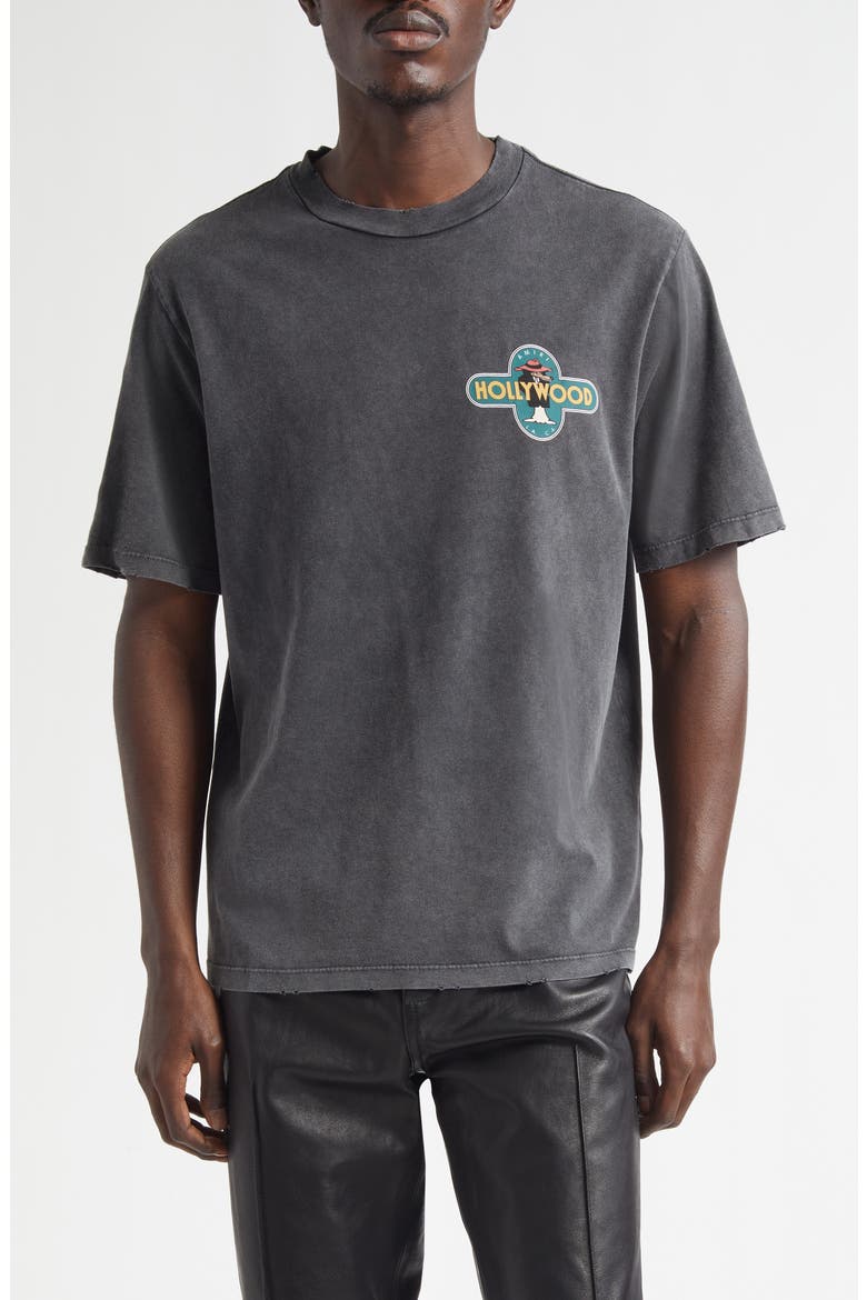 Hollywood Wolf Graphic T-Shirt, Main, color, BLACK