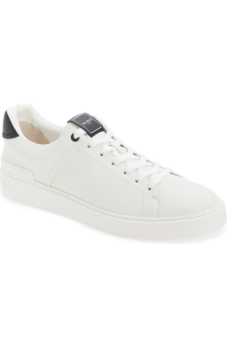 Balmain B-Court Trainer, Main, color, White/ Black