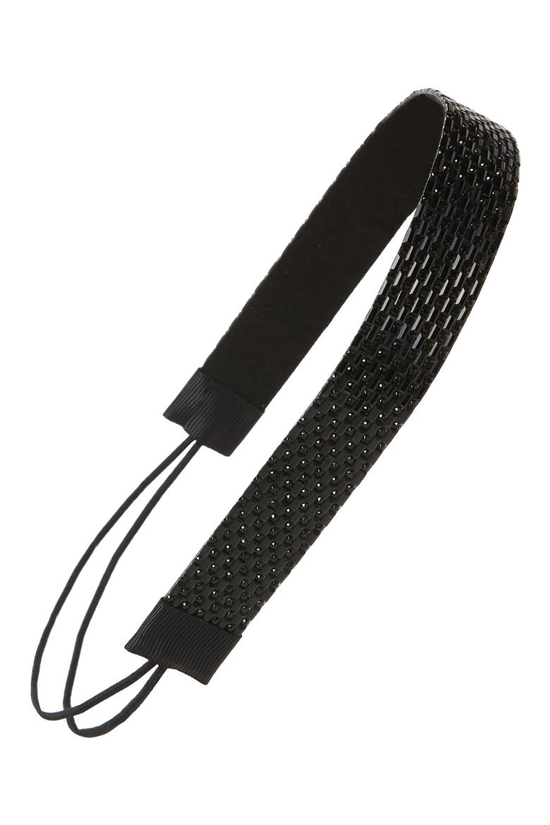 Sparkly Head Wrap, Main, color, BLACK