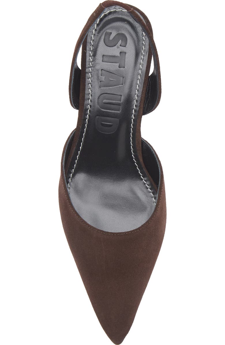 STAUD Sebastian Slingback Pointed Toe Kitten Heel Pump, Alternate, color, Espresso