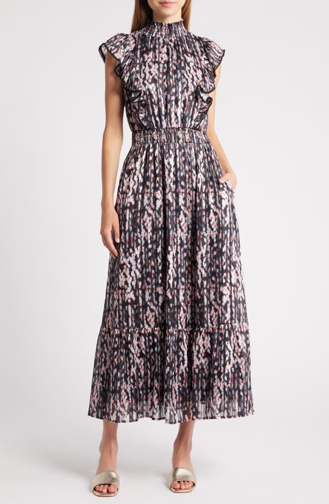 Dream Light Smocked High Neck Dress