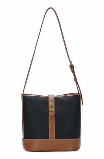 Two Tone Faux Leather Bucket Bag