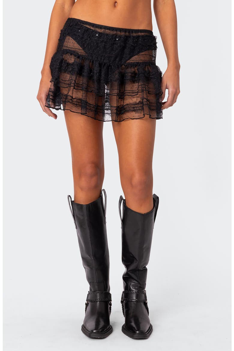 Ruffle Sheer Miniskirt (Women) | Nordstrom