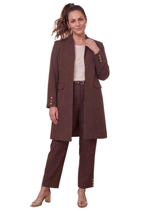 Stretch Crepe Duster Jacket Pantsuit