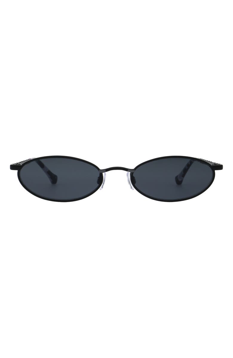 Florence by Mills 54mm Oval Sunglasses, Main, color, Matte Black