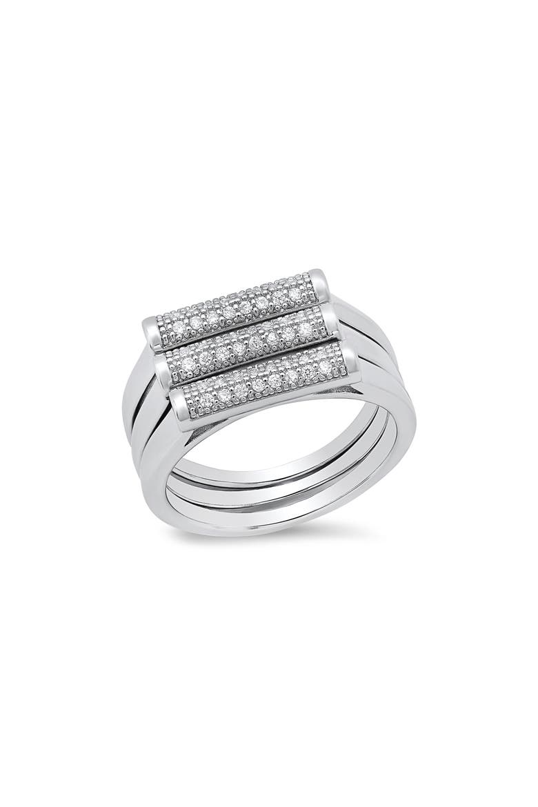 Simulated Diamond Ring, Main, color, SILVER