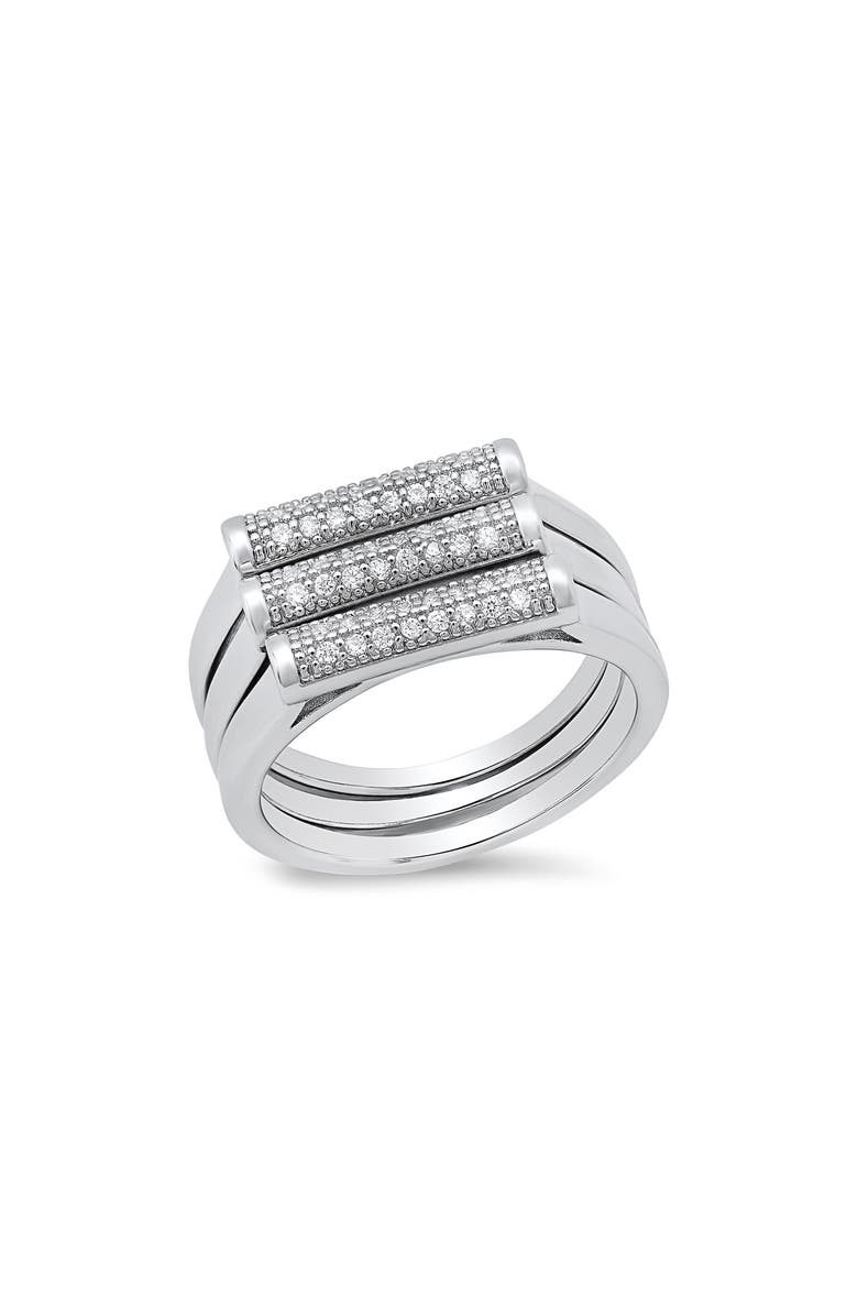 HMY JEWELRY Simulated Diamond Ring, Main, color, Silver