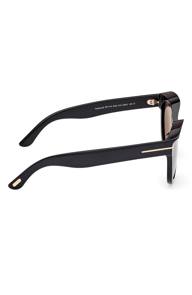 TOM FORD Tamara 54mm Round Sunglasses, Alternate, color, Shiny Black / Smoke