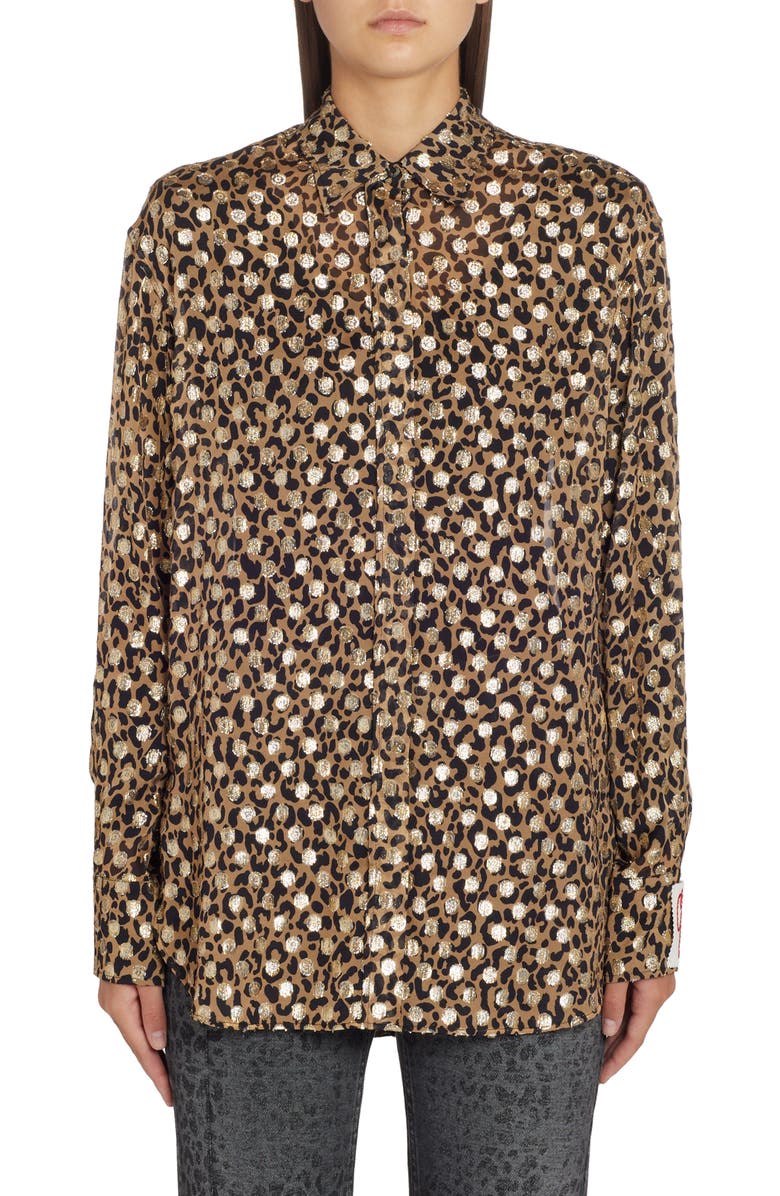 Golden Goose Batilda Shimmer Dot Fil Coupé Blouse, Main, color,