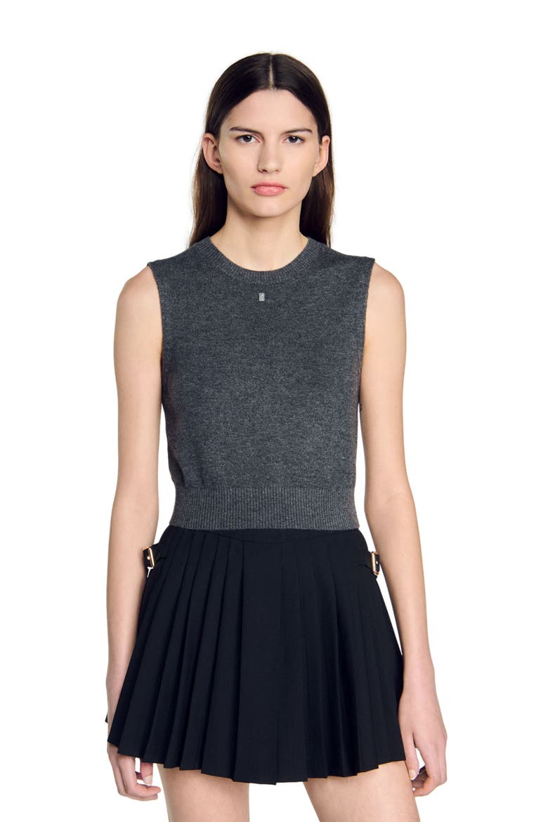 Sleeveless sweater, Alternate, color, Dark grey