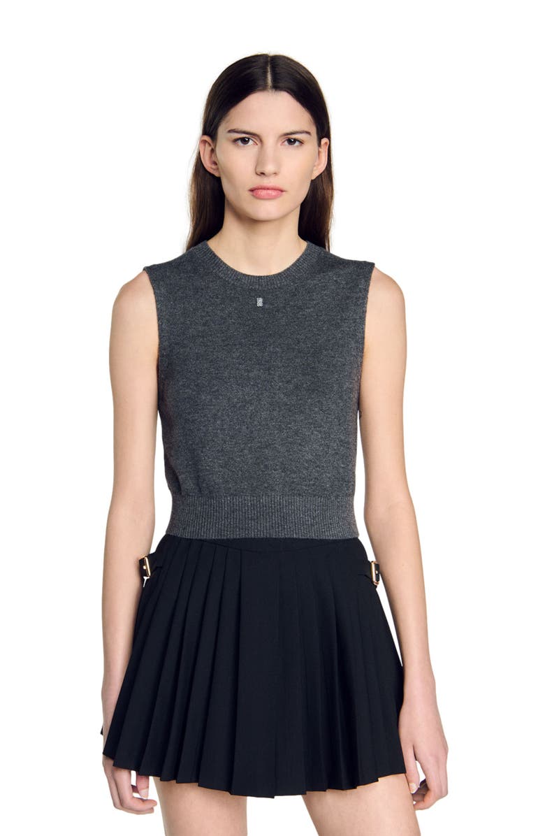 SANDRO Sleeveless sweater, Alternate, color, 