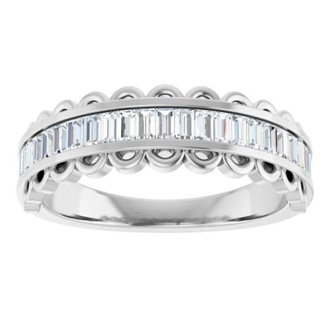 5/8 Ct Natural Baguette Diamond Band In 14k Gold