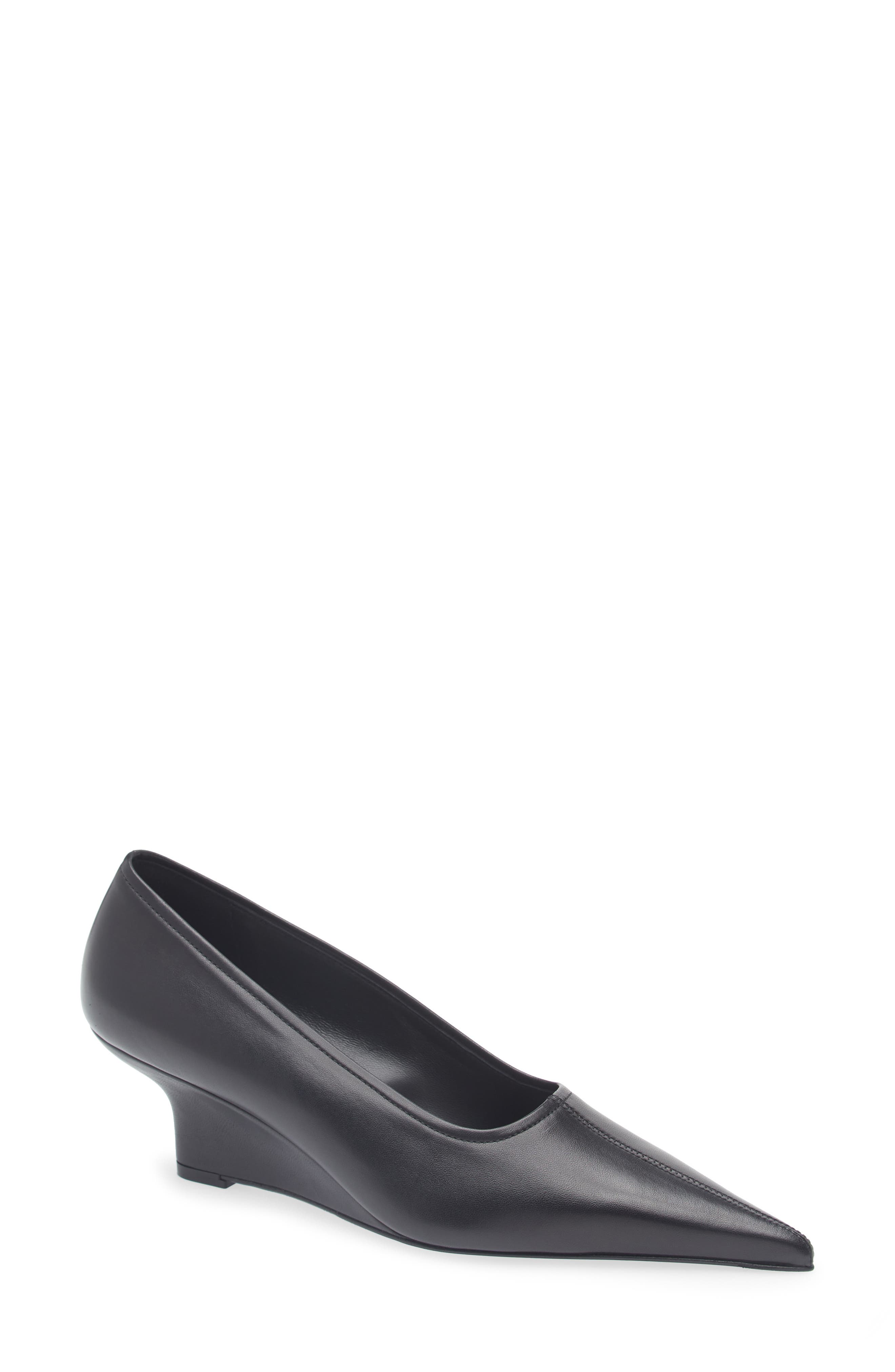 TOTEME Pointed Toe Wedge Pump, Main, color, Black