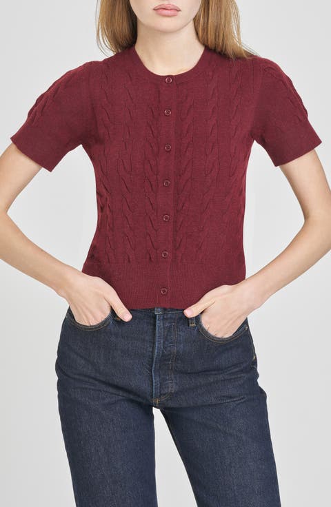 売れ筋商品|||ニューヨークコレクション ニット&セーター アウター レディース Women's Sleeve Swing Cardigan Sweater Burgundy Women's Burgundy Cardigan Sweaters | Nordstrom