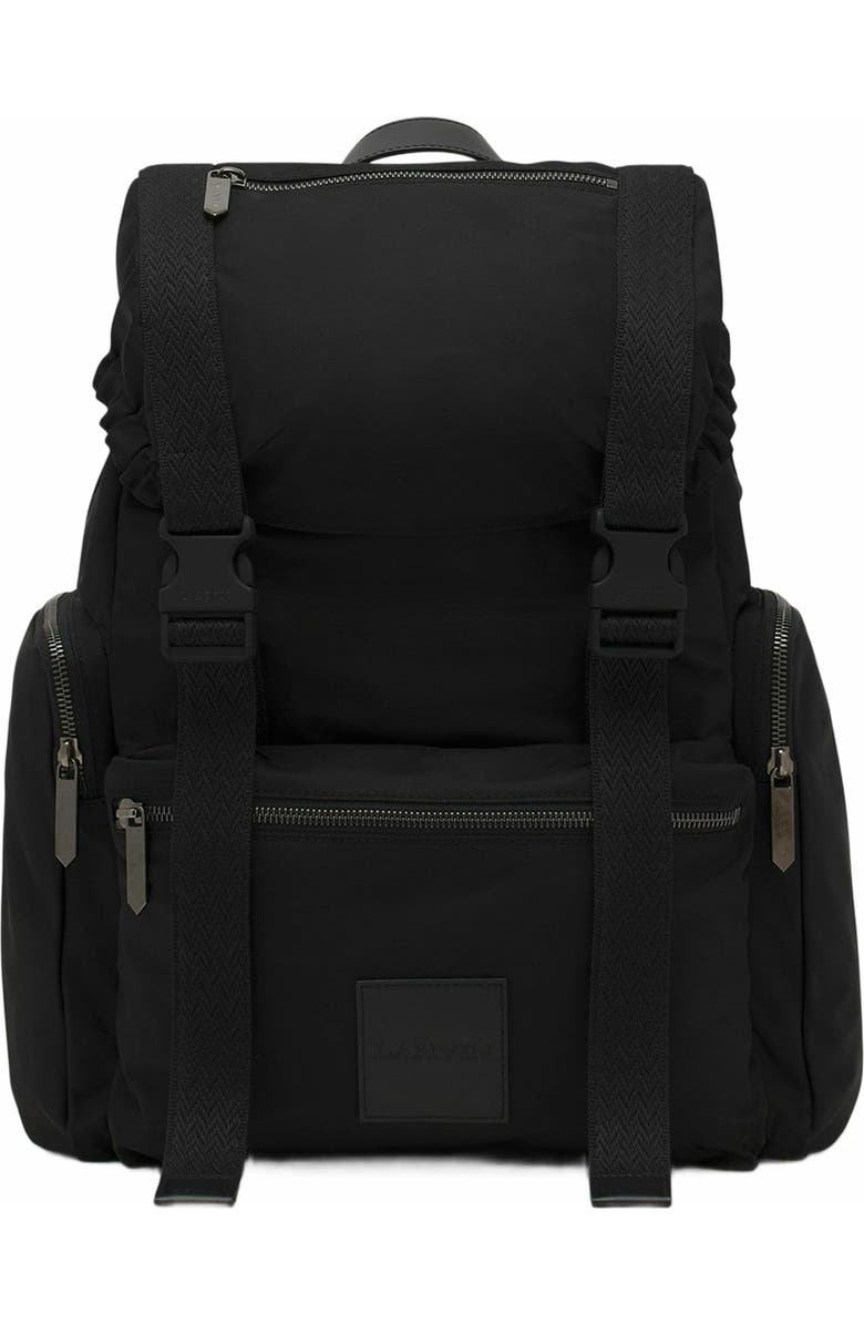 Lanvin Curb Backpack In Recycled Nylon, Main, color, Black