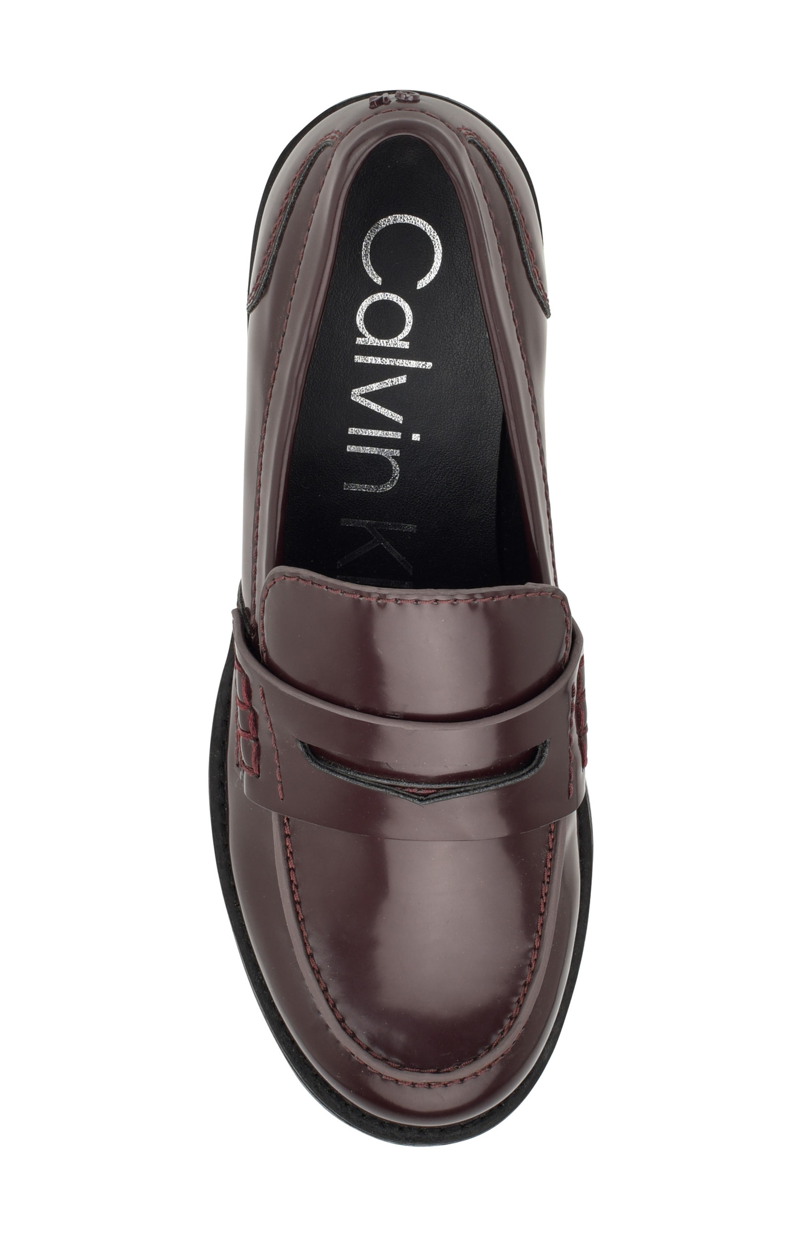 Farrel Penny Loafer, Alternate, color, DARK RED