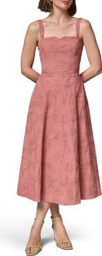 Donna Karan New York Embroidered Sleeveless Midi Dress