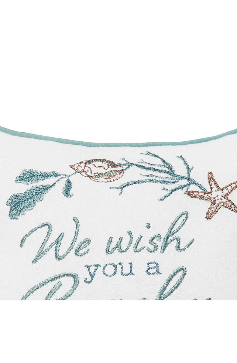 C&F Home "We Wish You a Beachy Christmas" Cotton Blend Mini Accent Pillow 10" x 10", Alternate, color, 