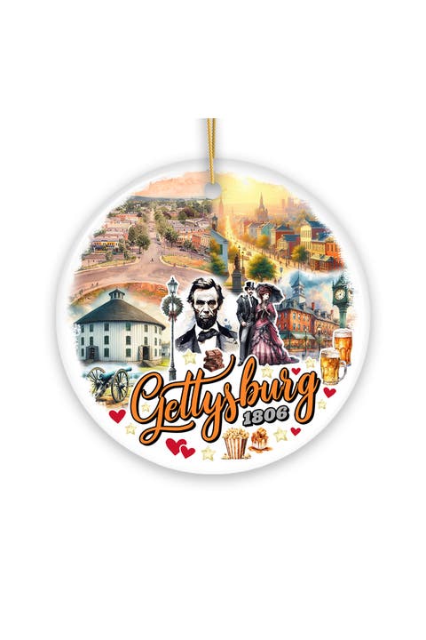 Gettysburg 1806 Watercolor Heritage Ceramic Ornament