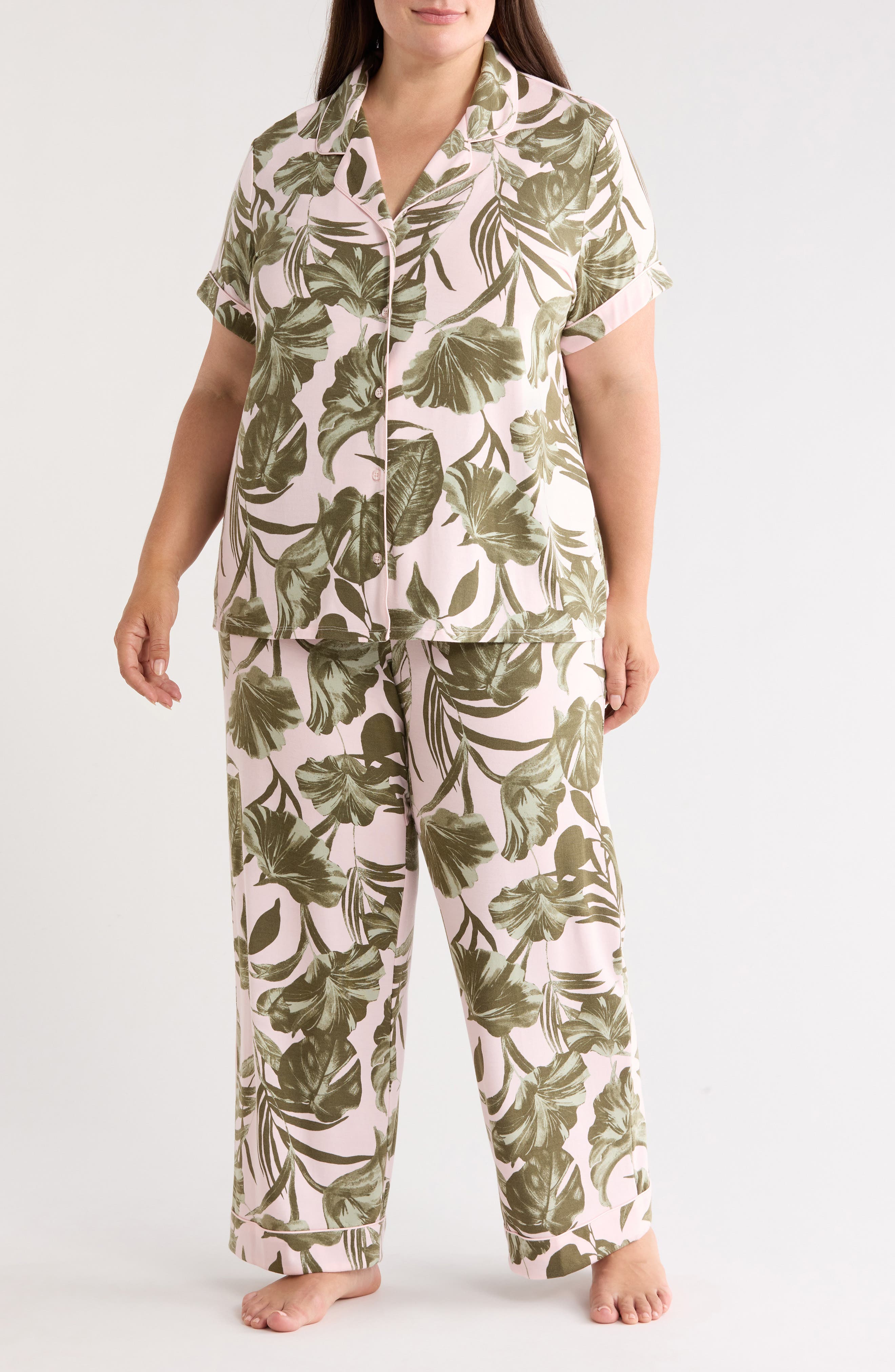 PINK- OLIVE SKETCH TROPIC