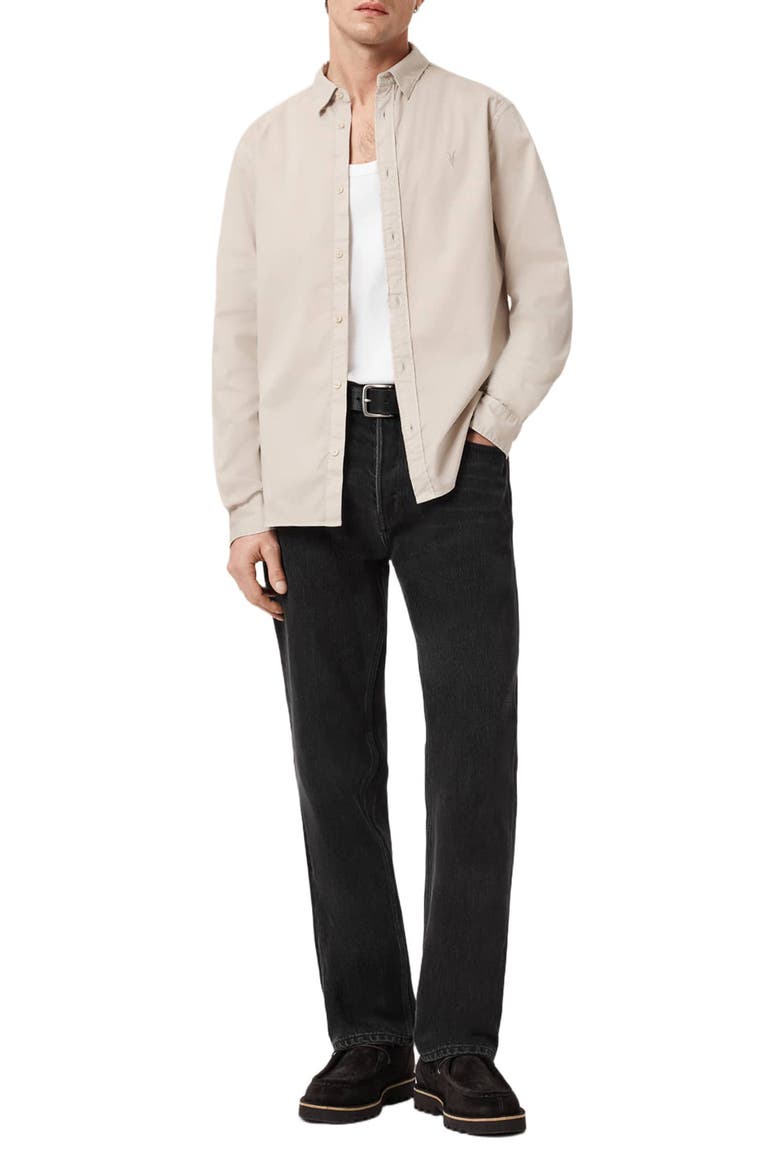 Hawthorne Solid Stretch Cotton Button-Up Shirt, Alternate, color, DUSK WHITE