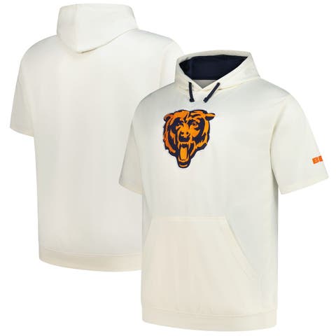 Men's Profile Oatmeal Chicago Bears Big & Tall Chest Print and Logo Short Sleeve Pullover Hoodie