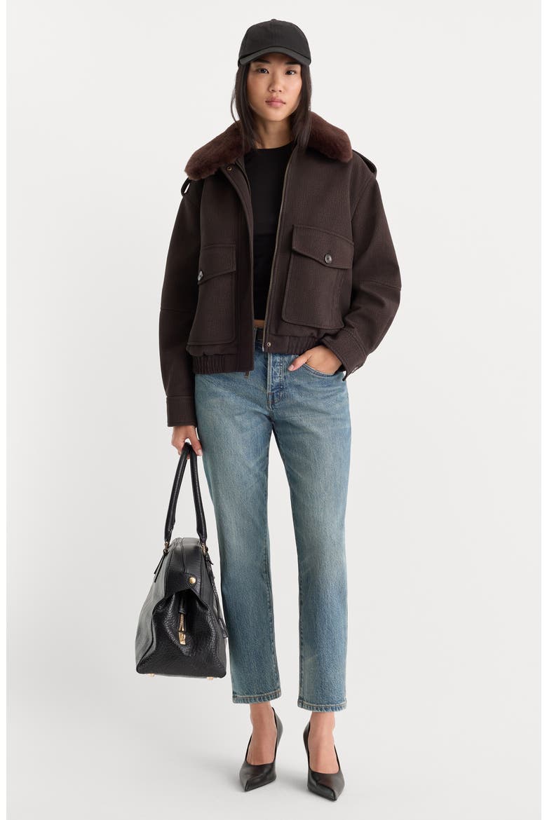 Better Than Leather Faux Leather Bomber Jacket, Alternate, color, ESPRESSO