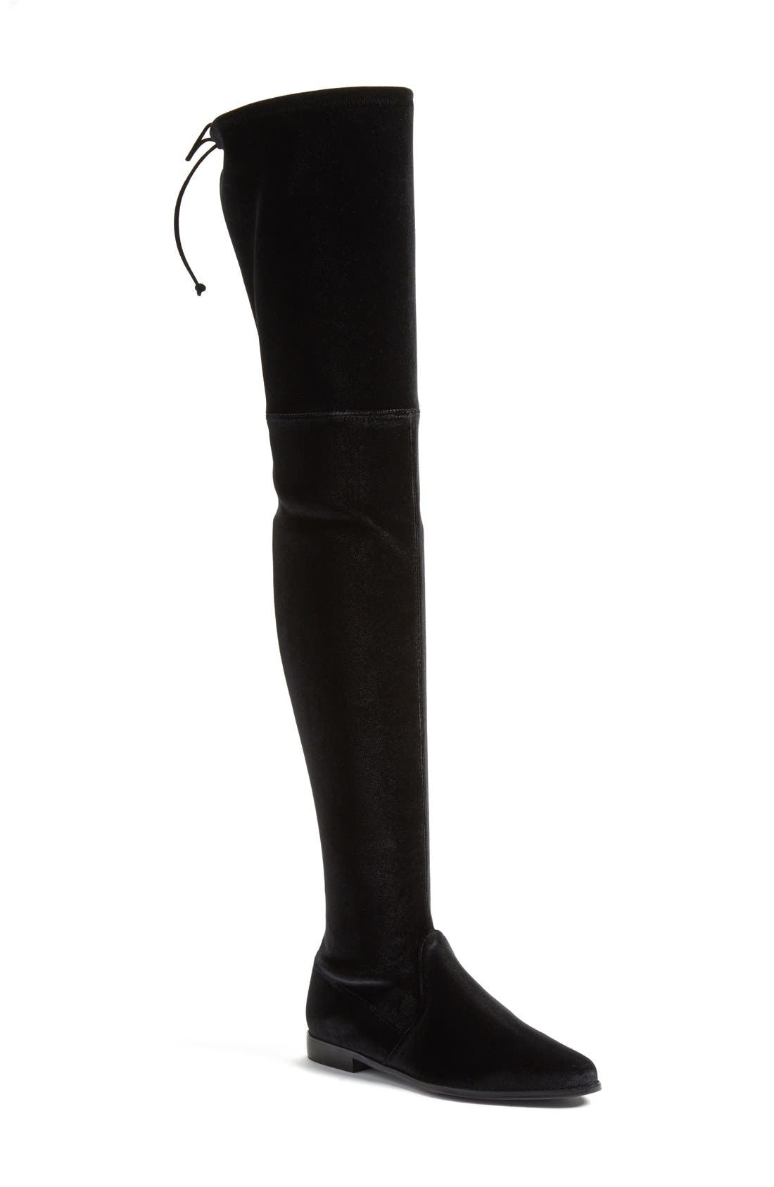 'Leggylady' Over the Knee Boot, Main, color, NERO STRETCH VELVET