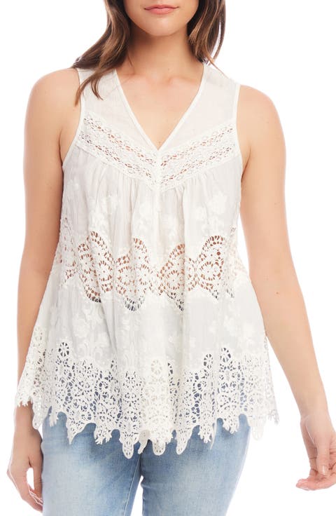 Embroidered Lace Cotton Top