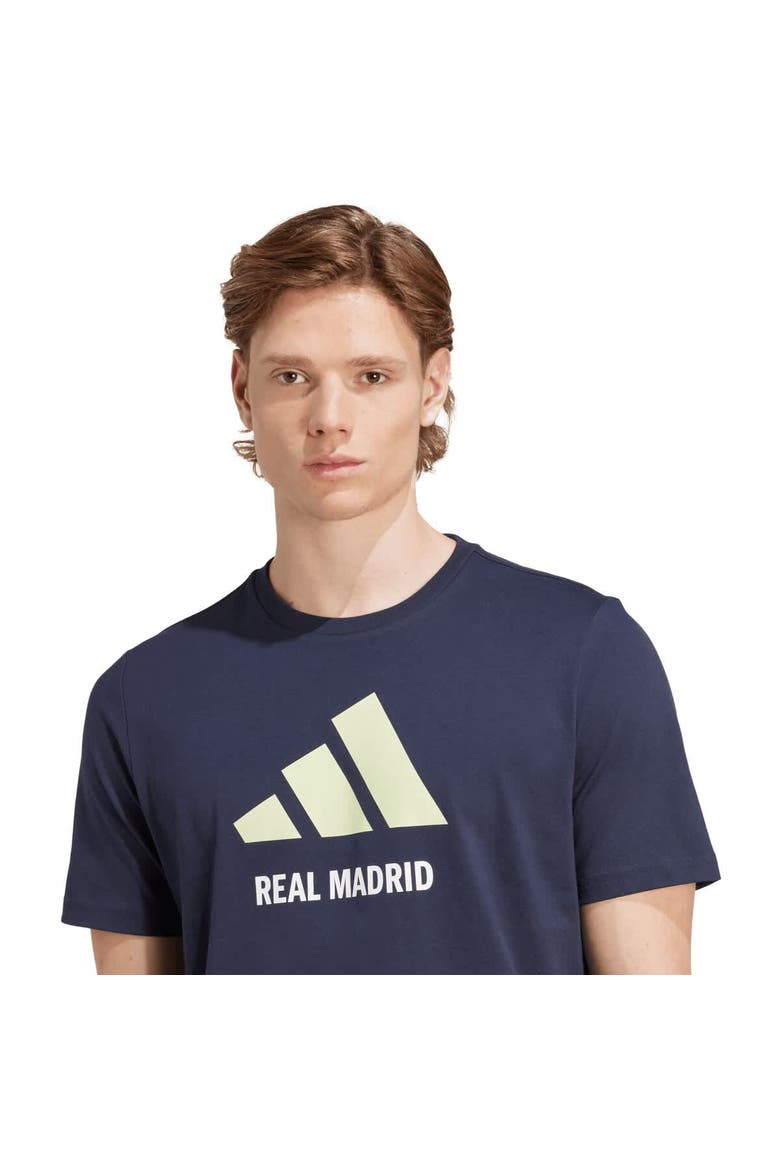 Men's adidas  Navy Real Madrid Three-Stripe Wordmark T-Shirt, Alternate, color, Navy