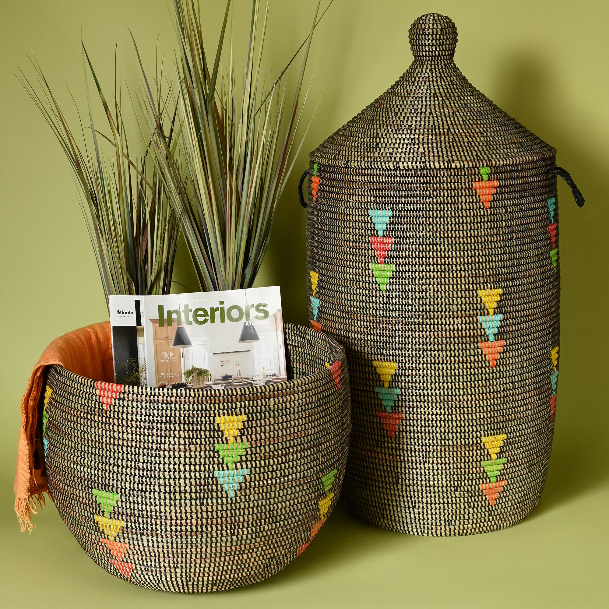 African Modern Prism Triangles Slender Laurel Hamper Basket | Nordstrom