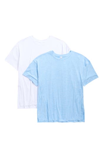 90 Degree By Reflex Echo High-low 2-pack T-shirts In Blue