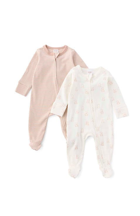 Organic 2pk Long Sleeve Zip All In One Romper