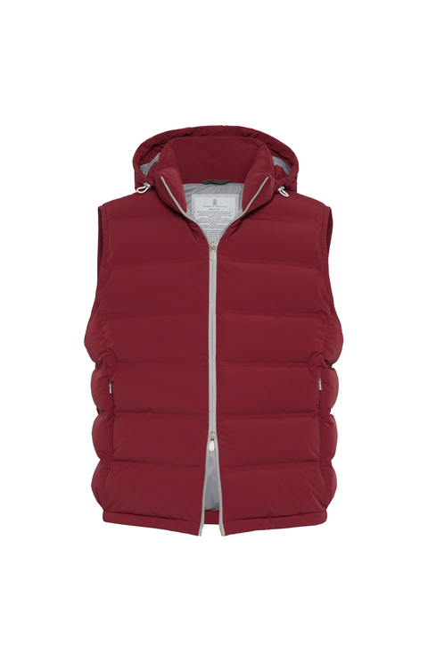 ダウンベスト Brunello Cucinelli Piquet Sleeveless Down Jacket BRUNELLO CUCINELLI - Suede Leather Down Vest Brunello Cucinelli
