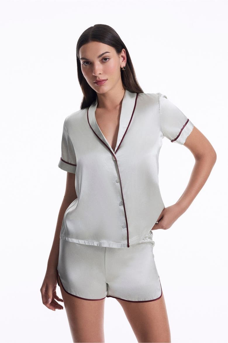 Silk Short Pyjama Suit, Main, color, Mint
