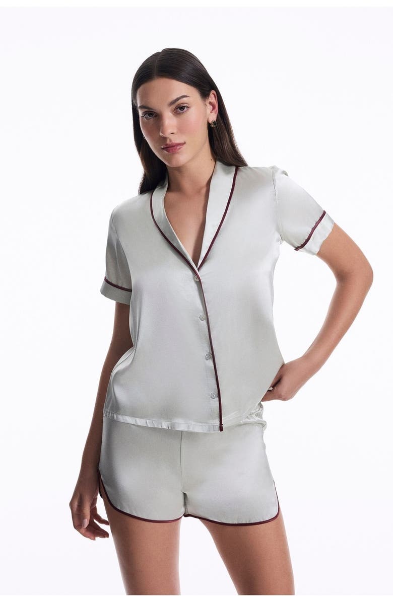 House Of Silk Silk Short Pyjama Suit, Main, color, Mint