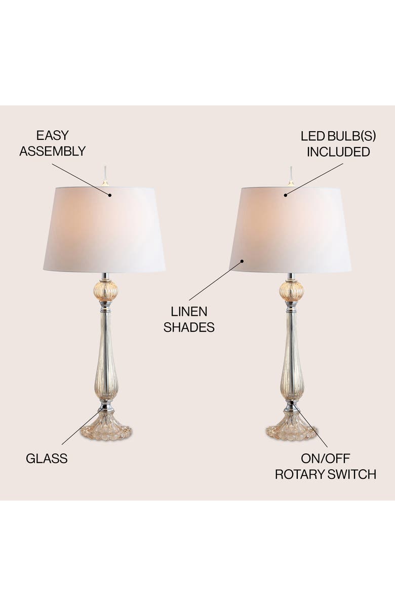 JONATHAN Y Chloe 32.5" Glass LED Table Lamp, Champagne, Alternate, color, Champagne