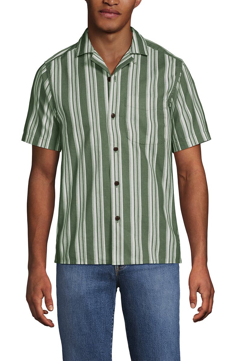 Lands' End Short Sleeve Camp Collar Hawaiian Shirt, Alternate, color, 
